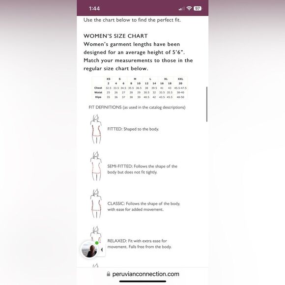 Peruvian Connection Petalsong Pima Cotton/Spandex Long Sleeve T shirt SZ Small - Picture 6 of 7